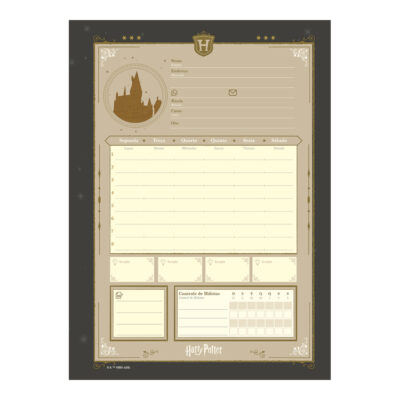 Caderno Espiral Universitário Grande Capa Dura 160 Folhas 10 Matérias Harry Potter – Estampas Sortid