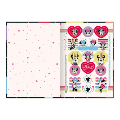 Caderno 1/4 Pequeno Brochura Costurado Sem Mola 48 Folhas Minnie Top – Estampas Sortidas