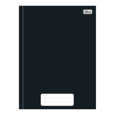 Caderno Brochura Costurado Sem Mola Universitário Grande Capa Dura 80 Folhas Pepper - Preto