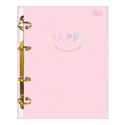 Fichário Caderno Argolado Colegial Com 4 Argolas - Happy