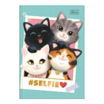 Caderno 1/4 Pequeno Brochura Costurado Sem Mola Capa Dura 80 Folhas Purrfect Cats - Estampas Sortida