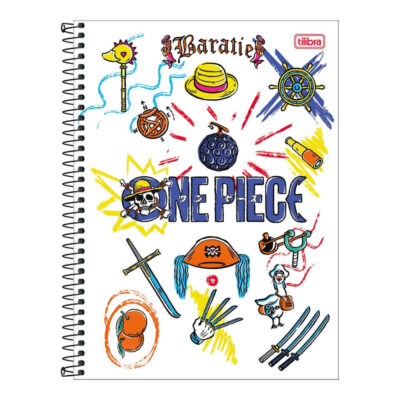 Caderno Espiral Universitário Grande Capa Dura 160 Folhas 10 Matérias One Piece Netflix - Estampas S