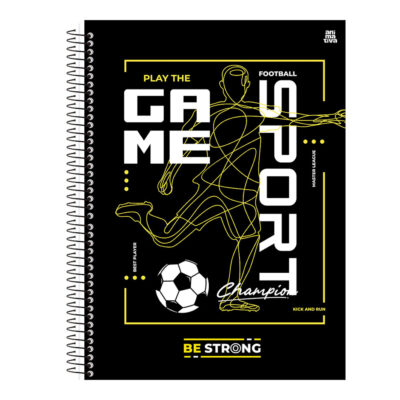Caderno Espiral Universitário Grande Capa Dura 80 Folhas Be Strong - Estampas Sortidas