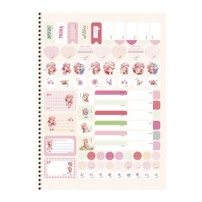 Caderno Espiral Colegial Médio Capa Dura 80 Folhas Moranguinho – Estampas Sortidas