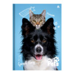 Caderno Brochura Costurado Sem Mola Universitário Grande Capa Dura 48 Folhas My Pets - Estampas Sort