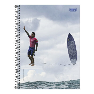 Caderno Espiral Universitário Grande Capa Dura 80 Folhas Connect Gabriel Medina - Estampas Sortidas