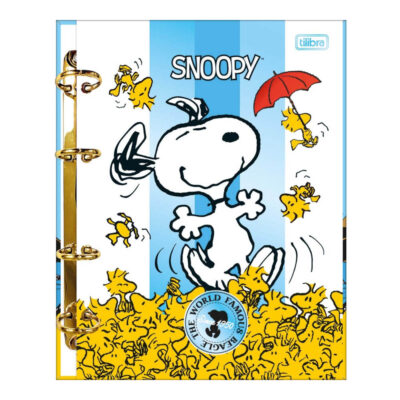 Fichário Caderno Argolado Colegial Com 4 Argolas - Snoopy