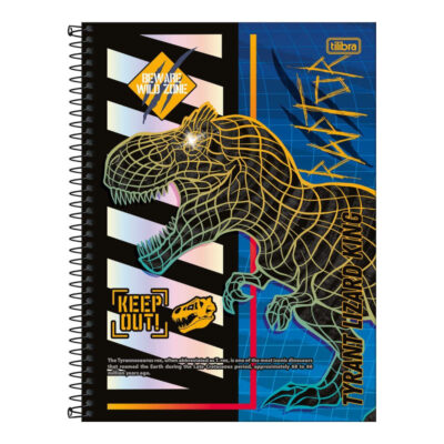 Caderno Espiral Universitário Grande Capa Dura 80 Folhas Connect Raptor - Estampas Sortidas