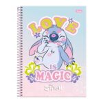 Caderno Espiral Universitário Grande Capa Dura 160 Folhas 10 Matérias Stitch - Estampas Sortidas