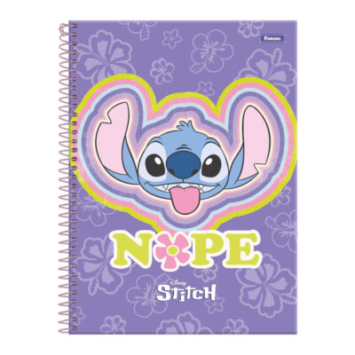 Caderno Espiral Universitário Grande Capa Dura 160 Folhas 10 Matérias Stitch – Estampas Sortidas