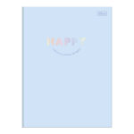 Caderno Brochura Costurado Sem Mola Universitário Grande Capa Dura 48 Folhas Happy - Cores Sortidas