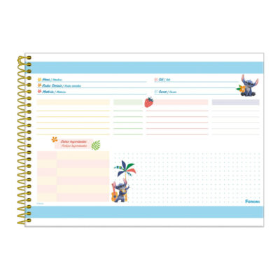 Caderno De Desenho/Cartografia Espiral 80 Folhas Stitch – Estampas Diversas