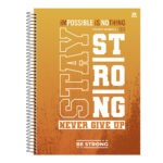 Caderno Espiral Universitário Grande Capa Dura 160 Folhas 10 Matérias Be Strong - Estampas Sortidas Caderno Espiral Universitário Grande Capa Dura 160 Folhas 10 Matérias Be Strong - Estampas Sortidas