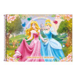 Caderno Desenho E Cartografia Espiral 80 Folhas Princesas - Estampas Sortidas