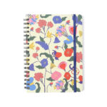 Caderno Colegial Médio Espiral 80 Folhas Capa Dura Pautado - Doce Florada - Off White