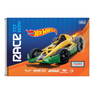 Caderno De Cartografia E Desenho Espiral 80 Folhas Hot Wheela - Estampas Sortidas