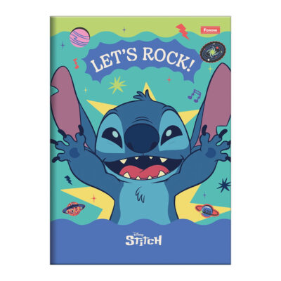 Caderno 1/4 Pequeno Brochura Costurado Sem Mola Capa Dura 80 Folhas Stitch - Estampas Sortidas