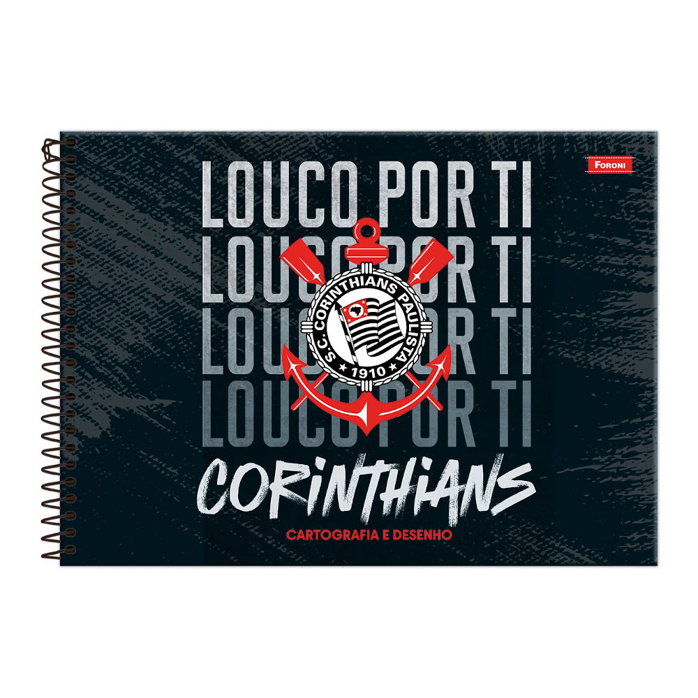 Caderno De Desenho/Cartografia Espiral 80 Folhas Corinthians - Estampas Sortidas Caderno De Desenho/Cartografia Espiral 80 Folhas Corinthians - Estampas Sortidas