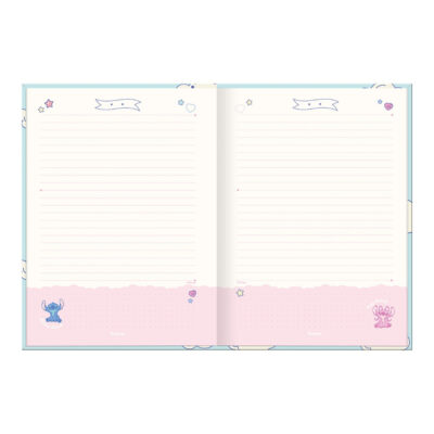 Caderno Brochura Costurado Sem Mola Colegial Médio Capa Dura 80 Folhas Stitch – Estampas Sortidas