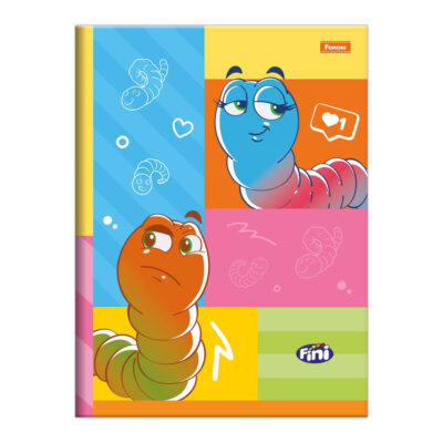 Caderno 1/4 Pequeno Brochura Costurado Sem Mola Capa Dura 80 Folhas Fini - Estampas Sortidas