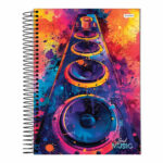 Caderno Espiral Universitário Grande Capa Dura 80 Folhas Soul Music - Estampas Sortidas