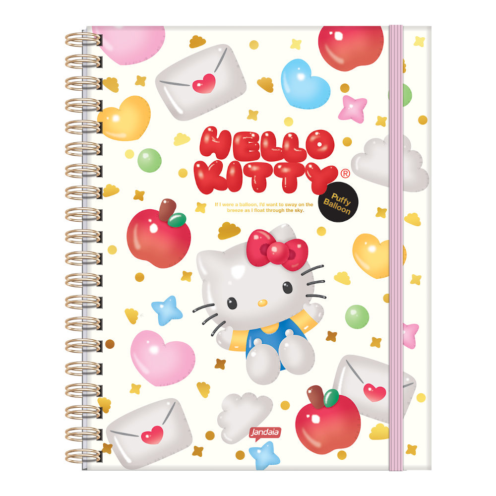 Caderno Espiral Universitário Grande Capa Dura Com 80 Folhas - Garra Neo Hello Kitty Caderno Espiral Universitário Grande Capa Dura Com 80 Folhas - Garra Neo Hello Kitty