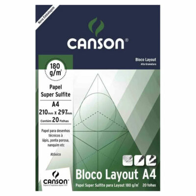 Bloco De Desenho A4 Com 20 Folhas 180g/M² - Branco