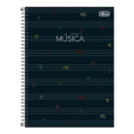 Caderno Espiral Universitário Grande Capa Dura 80 Folhas Música - Estampas Sortidas