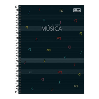 Caderno Espiral Universitário Grande Capa Dura 80 Folhas Música - Estampas Sortidas
