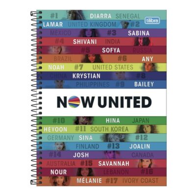 Caderno Espiral Universitário Grande Capa Dura 80 Folhas Now United - Estampas Sortidas