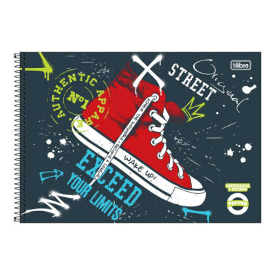 Caderno De Desenho E Cartografia Espiral 80 Folhas Pepper - Estampas Sortidas