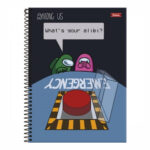 Caderno Espiral Universitário Grande Capa Dura 160 Folhas 10 Matérias Among - Estampas Sortidas