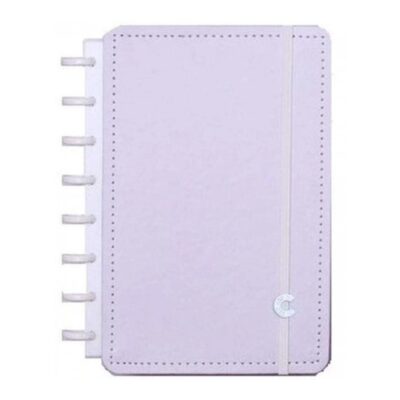 Caderno Inteligente 1/4 A5 Pequeno Espiral Com 80 Folhas - Lilás Pastel