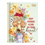 Caderno 1/4 Pequeno Espiral Capa Dura 80 Folhas Pooh - Estampas Sortidas