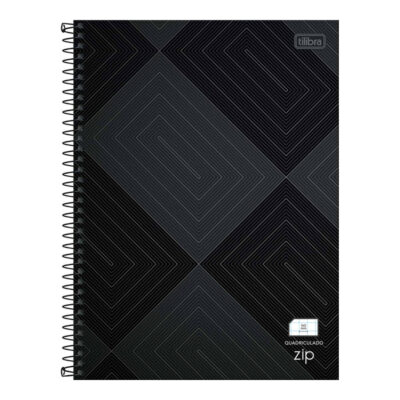 Caderno Espiral Universitário Grande Capa Dura 96 Folhas Quadriculado 5x5mm Zip - Estampas Sortidas