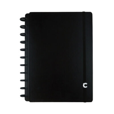 Caderno Inteligente Universitário Grande Espiral Com 140 Folhas Linhas Brancas - Black