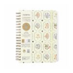 Caderno Colegial Médio Espiral 160 Folhas Capa Dura - Jardim Off White