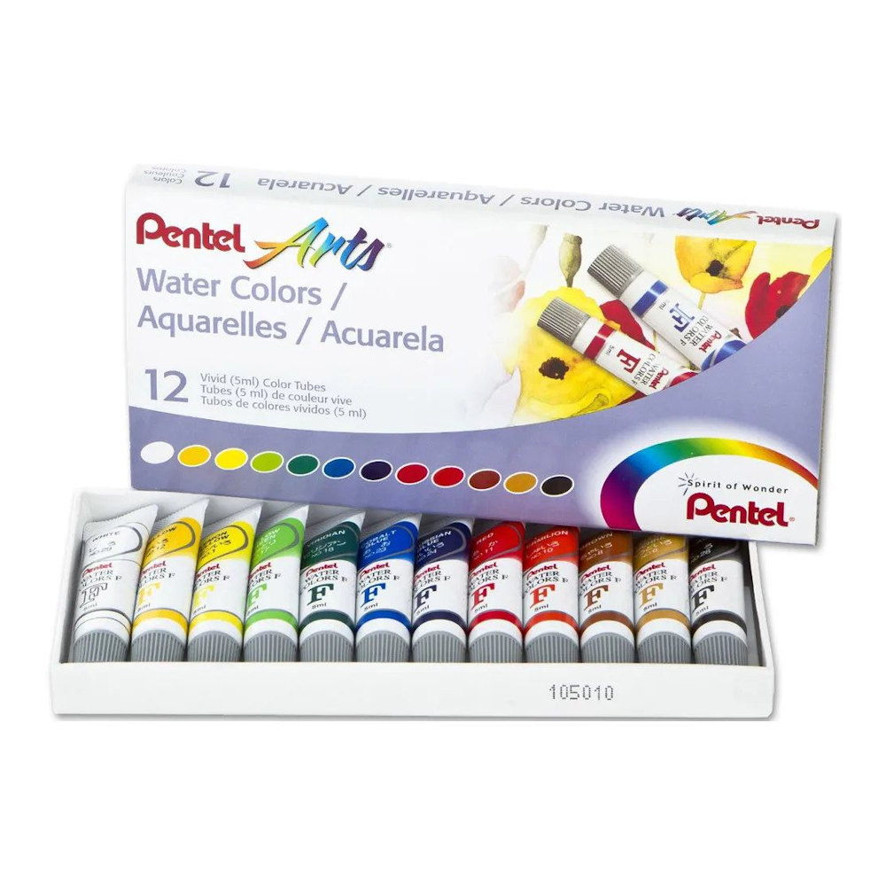 Aquarela De 12 Cores Pentel 5ml Aquarela De 12 Cores Pentel 5ml