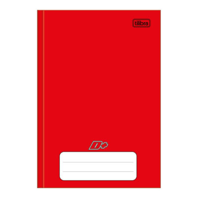 Caderno 1/4 Pequeno Brochura Costurado Sem Mola Capa Dura 96 Folhas D+ : Vermelho