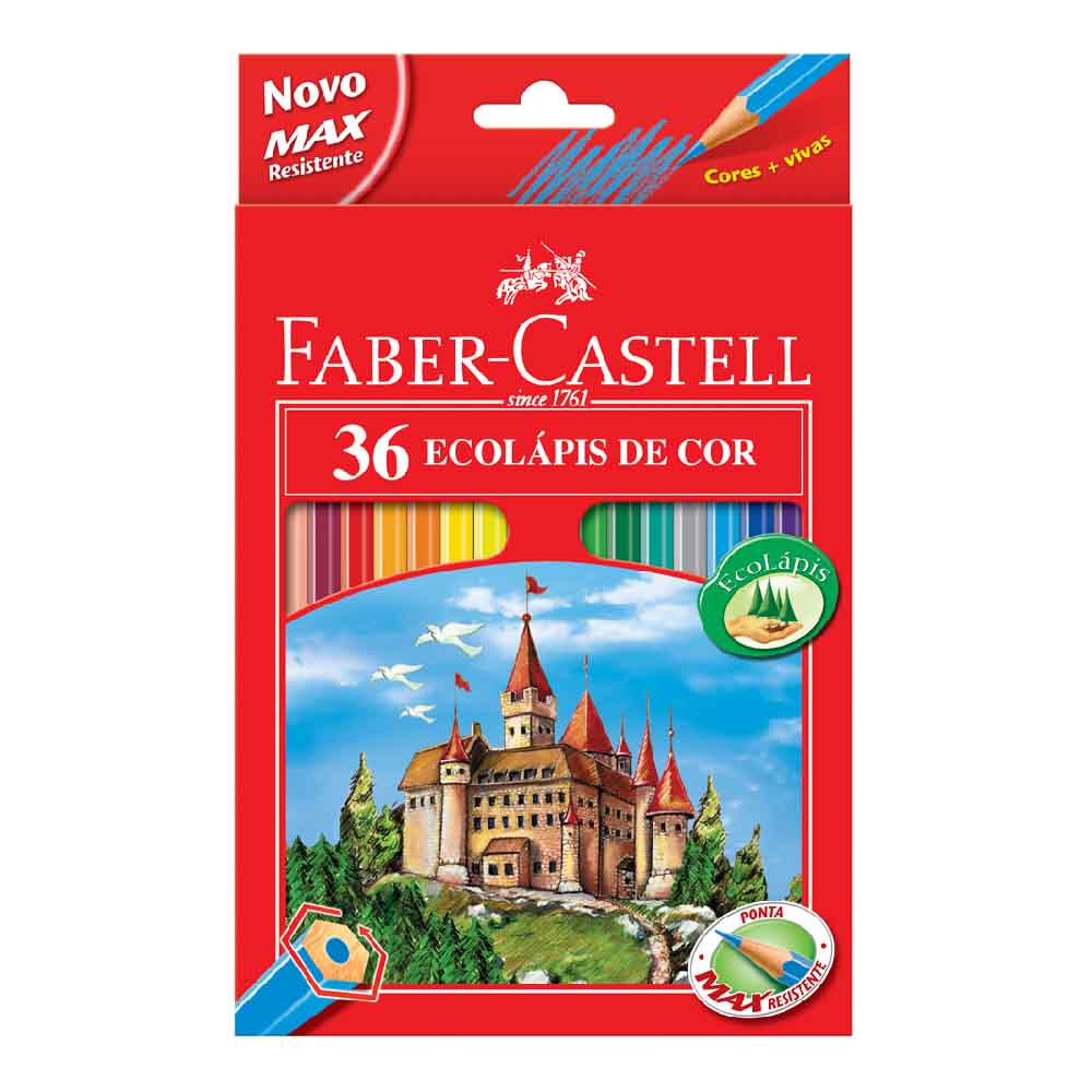LÁpis De Cor EcolÁpis Sextavado Caixa Vermelha Com 36 Unidades LÁpis De Cor EcolÁpis Sextavado Caixa Vermelha Com 36 Unidades