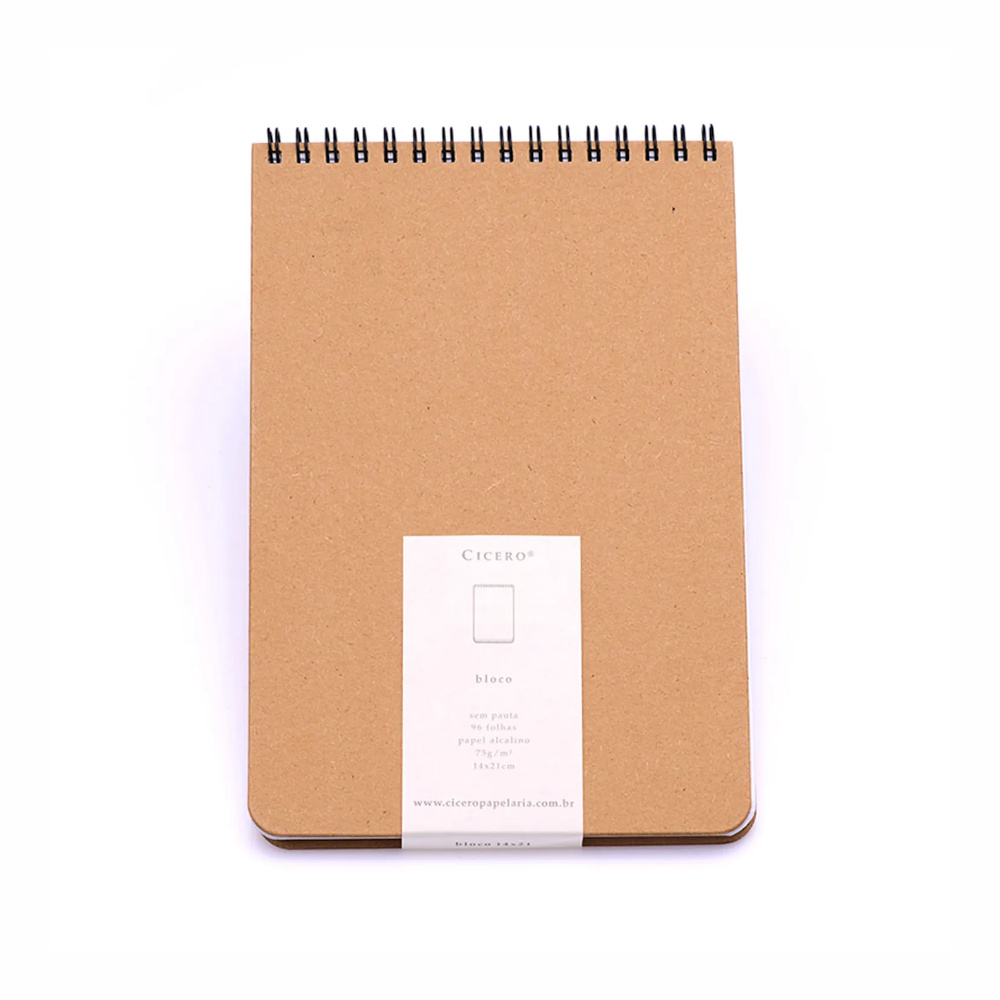 Bloco Espiral Sem Pauta Com 96 Folhas - Kraft Bloco Espiral Sem Pauta Com 96 Folhas - Kraft