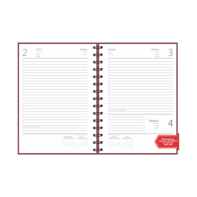 Agenda Espiral Diária Granada 2026 – Cores Sortidas