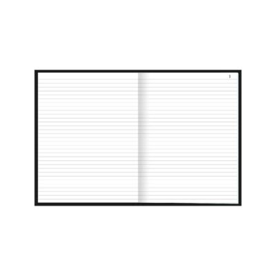 Caderno Brochura Costurado Sem Mola Universitário Grande Capa Dura 50 Folhas Numeradas – Preto