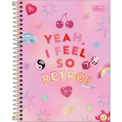 Caderno Espiral Colegial Médio Capar Dura 160 Folhas 10 Matérias Capricho - Estampas Sortidas