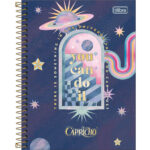 Caderno Espiral Colegial Médio Capa Dura 80 Folhas Capricho - Estampas Sortidas