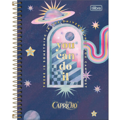 Caderno Espiral Colegial Médio Capa Dura 80 Folhas Capricho - Estampas Sortidas