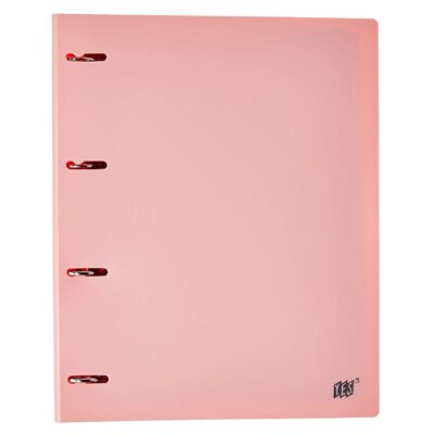 Fichário Caderno Argolado Universitário Com 4 Argolas - Rosa Pastel