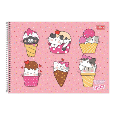Caderno Espiral Meia Pauta Capa Dura 40 Folhas Spice - Estampas Sortidas