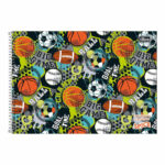 Caderno Espiral Meia Pauta Capa Dura 40 Folhas Spice - Estampas Sortidas