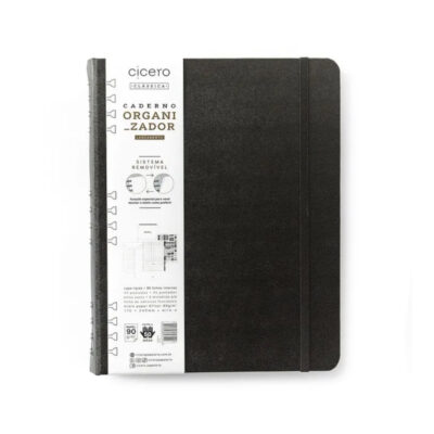 Caderno Organizador Espiral Duo Pautado & Pontado - Preto